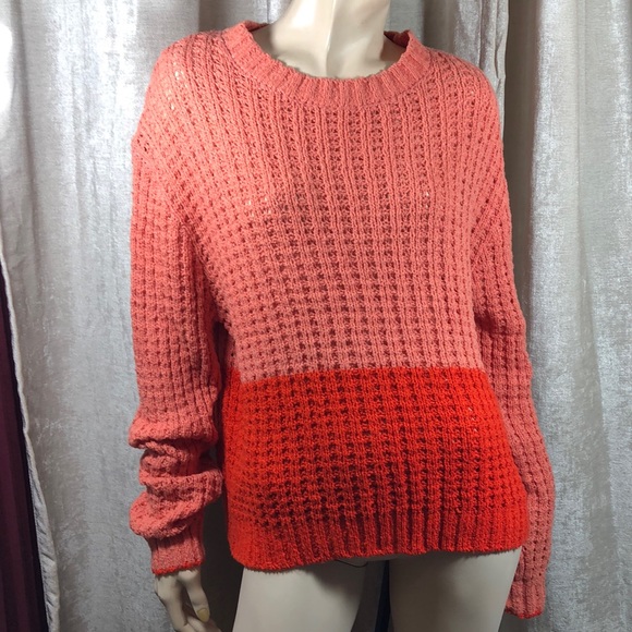 Billabong Sweaters - Billabong Orange Block Color Crew Neck Sweater Small